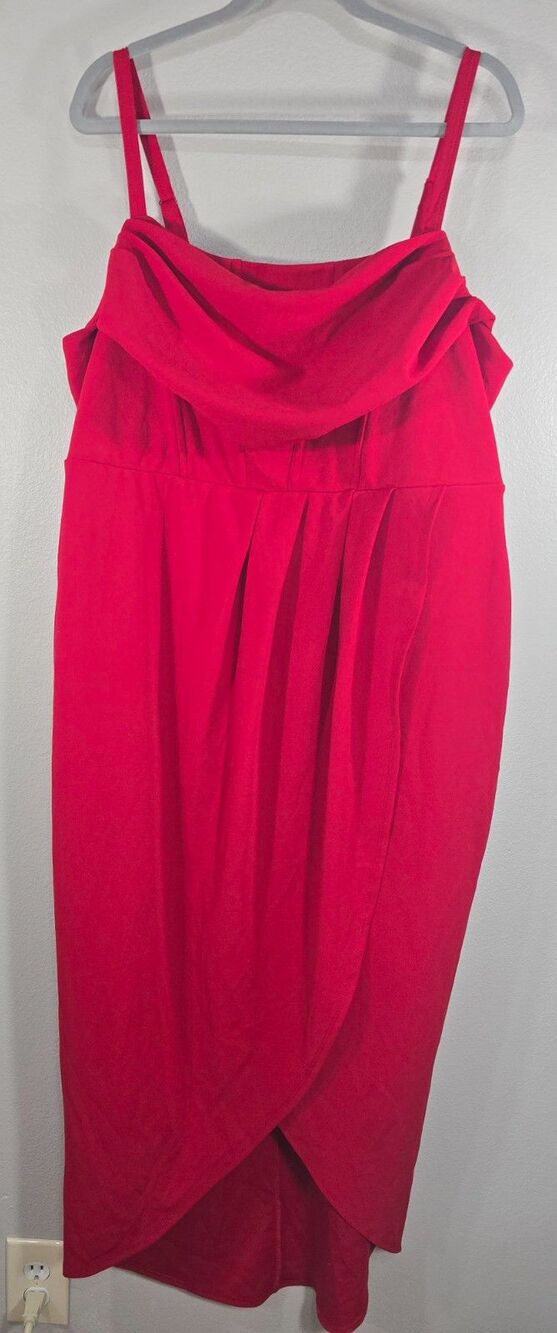 TORRID Jester Red Tulip Hem Bustier Midi Dress Size 18 romantic even evening BY